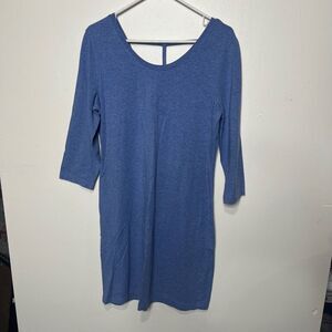 Lole Blue 3/4 Sleeve Casual Dress Size Large